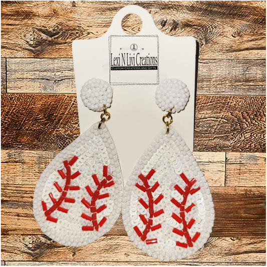 Beaded Baseball with Sequin