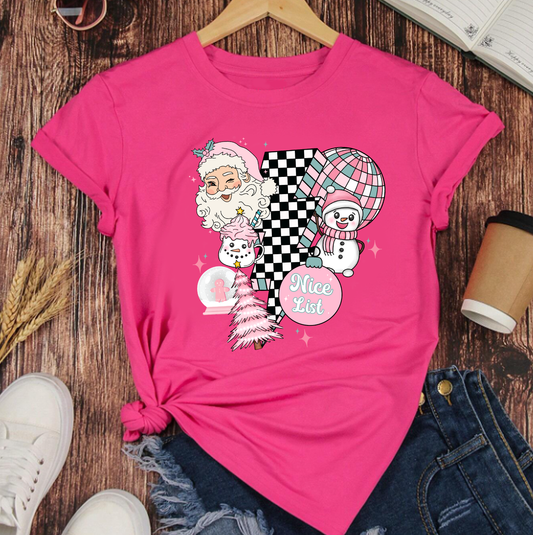 Retro Pink Santa Checkerboard Bolt